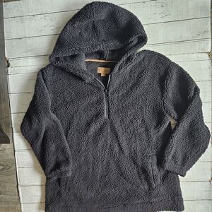 Koolaburra By Ugg Quarter Zip Black Sweater Size Large Fluffy‎ Soft